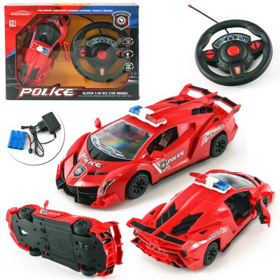 Машина на радиоуправлении "POLICE" с рулём, 6102-1