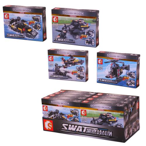 Конструктор SWAT, от 122 дет., микс видов, в дисплее (мал.), 102201-102204