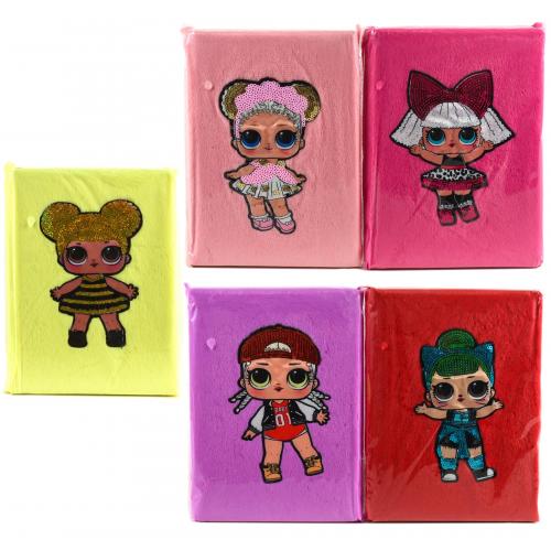 Меховой блокнот "Куколки" (цена за штуку), D-172