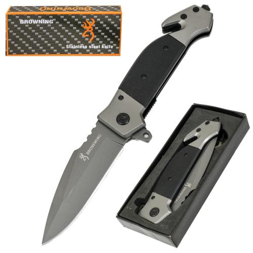 Ніж напівавтомат BROWNING чорний + прищіпка + відкривачка, A 840 Ніж напівавтомат BROWNING чорний + прищіпка + відкривачка, A 840