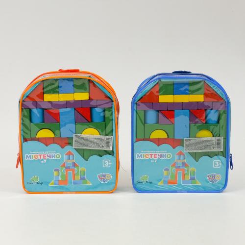 Деревянная игрушка конструктор "Городок " 40 деталей, MD 2419