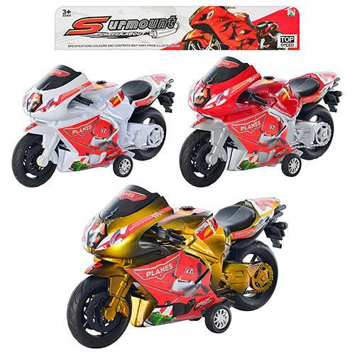 Мотоцикл, инерц-й, микс цветов, в кульке, 908-6