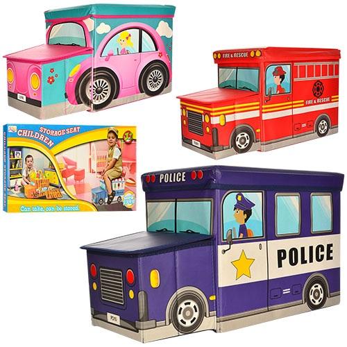 Корзина для игрушек, автобус, 3 вида, в кульке, M 3313