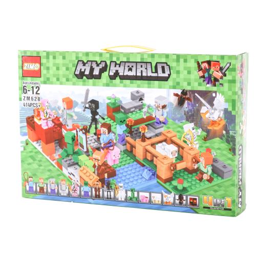 Конструктор Minecraft, 414 дет., в кор-ке (мал.), ZM628
