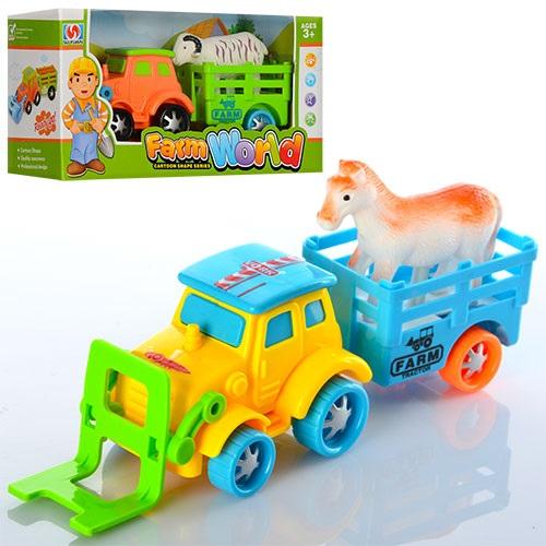 Трактор с прицепом, инерц-й, 2 вида, в кор-ке, 998-38A1 Трактор с прицепом, инерц-й, 2 вида, в кор-ке, 998-38A1