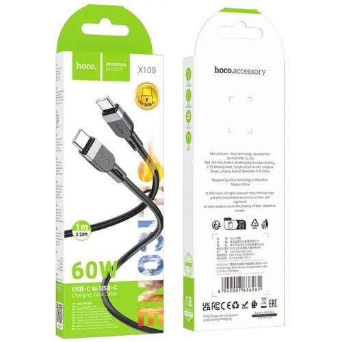 Кабель HOCO X109 Type-C to Type-C Energy 60W silicone data cable 1м, 22008 Кабель HOCO X109 Type-C to Type-C Energy 60W silicone data cable 1м, 22008