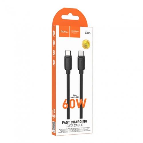 Кабель HOCO X115 Type-C to Type-C Surpass 60W data cable 3.0A /1м, 35294 Кабель HOCO X115 Type-C to Type-C Surpass 60W data cable 3.0A /1м, 35294
