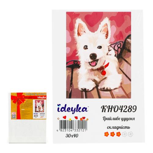 Набор для росписи по номерам "Игривый щенок", ID-KHO4289 Набор для росписи по номерам "Игривый щенок", ID-KHO4289