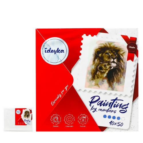 Набор для росписи по номерам "Львиная нежность", ID-KHO4314 Набор для росписи по номерам "Львиная нежность", ID-KHO4314