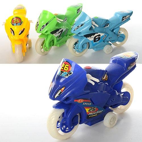 Мотоцикл, инерц-й, микс цветов, в кульке, M673