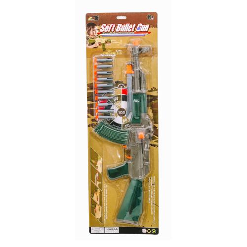 Автомат 558-30 Soft Bullet Gun іграшкова зброя зі штик-ножем, 10 м'якими кулями на присосці та картонною мішенью, 558-30
