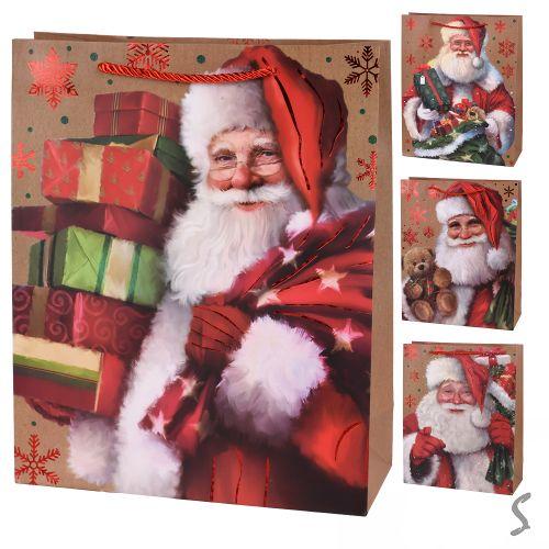Пакет новорічний паперовий L "Santa" 31*40*12см, R96604-L