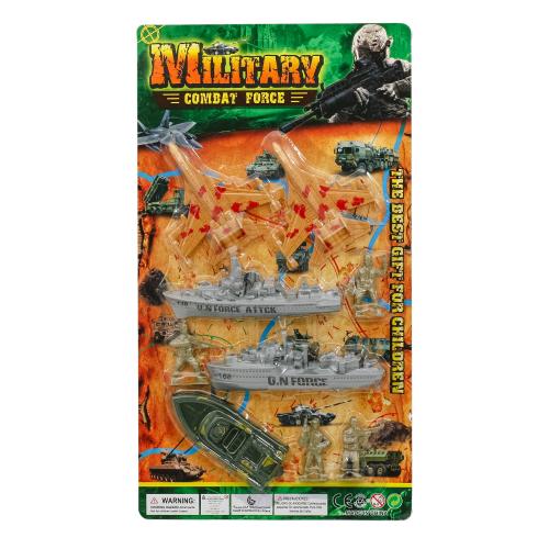 Набір з транспортом військовий, літак, човен, корабель, солдат, 61601-11