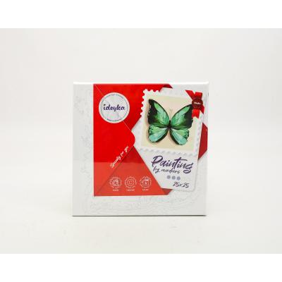 Набір для розпису по номерах. "Зелений метелик" 25*25см, ID-KHO4208