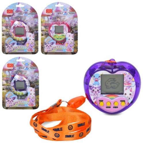 Тамагочі, гра 6-5,5-2см, звук, 2 види по 2 кольори, бат(табл), на листі, XY9079-3B