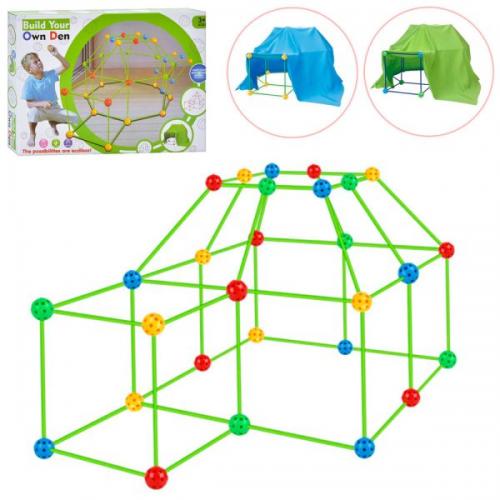 Конструктор-каркасний,намет,тканина 120-130см, кульки, трубки, 2 кольори, в кор-ці, 2020-36A