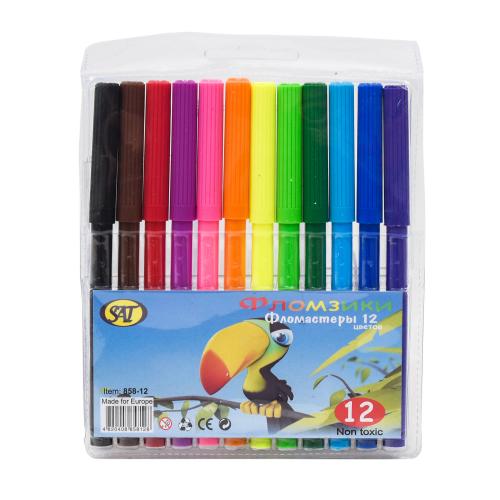 Фломастери 12 кольорів, SAT-858-12 Фломастери 12 кольорів, SAT-858-12