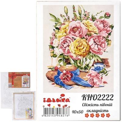 Набор для росписи по номерам "Свежесть пионов", 40х50 см, ID-KHO2222