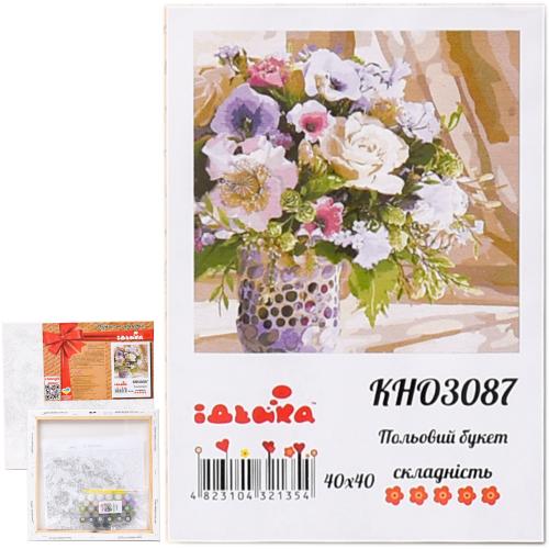 Набор для росписи по номерам "Полевой букет", 40х40 см, ID-KHO3087