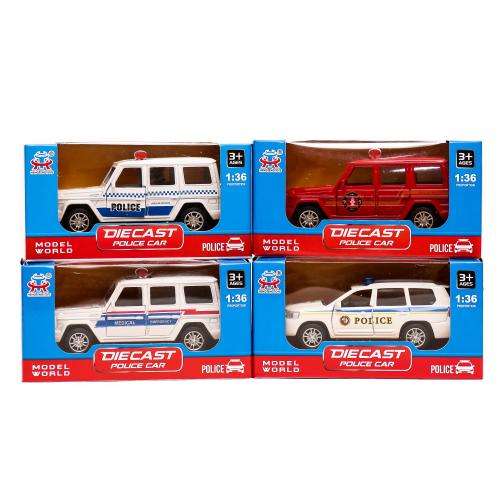 Полицейская машина, металл, микс видов, в кор-ке, HT55-4 Полицейская машина, металл, микс видов, в кор-ке, HT55-4