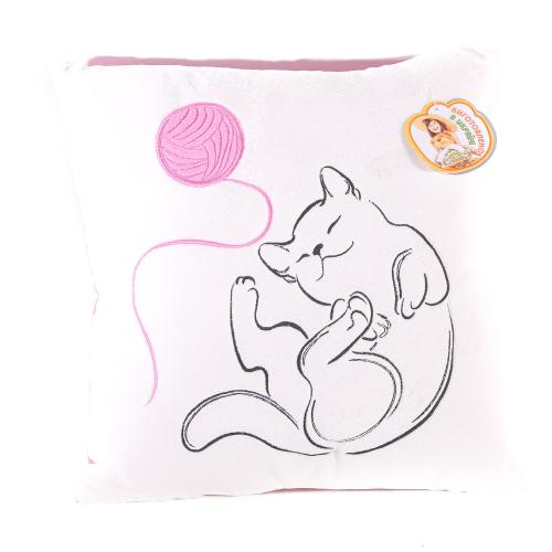 Подушка "Котик з клубком", ПД-0199 Подушка "Котик з клубком", ПД-0199