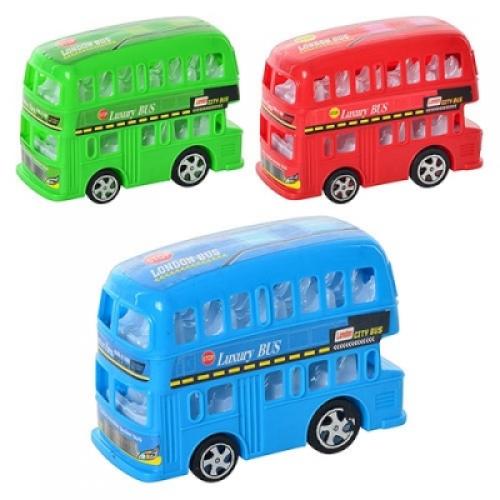 Автобус, инерц-й, микс цветов, в пакете, 20054