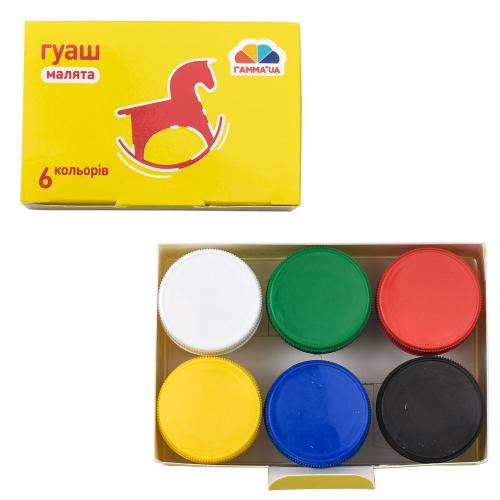 Краски гуашевые, 6 цветов (цена за упаковку), GA-100201