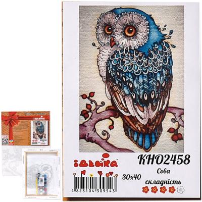 Набор для росписи по номерам "Сова", 30х40 см, ID-KHO2458 Набор для росписи по номерам "Сова", 30х40 см, ID-KHO2458