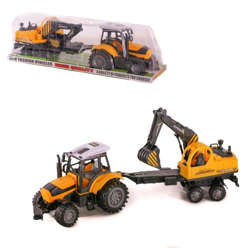 Трактор с прицепом, инерц-й, в слюде, 666-120A Трактор с прицепом, инерц-й, в слюде, 666-120A