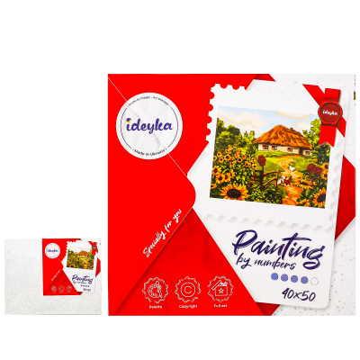 Набір для розпису по номерах "Українська хатинка" 40*50см , ID-KHO2280 Набір для розпису по номерах "Українська хатинка" 40*50см , ID-KHO2280