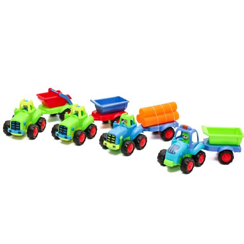 Трактор с прицепом, инерц-й, в слюде, 163-1