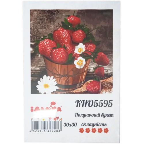 Набор для росписи по номерам "Клубничный букет", 30х30 см, ID-KHO5595 Набор для росписи по номерам "Клубничный букет", 30х30 см, ID-KHO5595