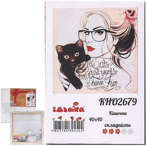 Набор для росписи по номерам "Кошечки", 40х40 см, ID-KHO2679