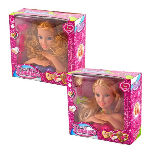 Голова для зачісок, 20 см, 2 види, в кор-ці, 128-138