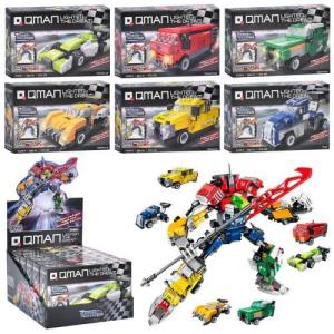 Конструктор Qman, машина, від 126дет, в кор-ці, 6в1 (робот), 6шт (6видів) в дисплеї