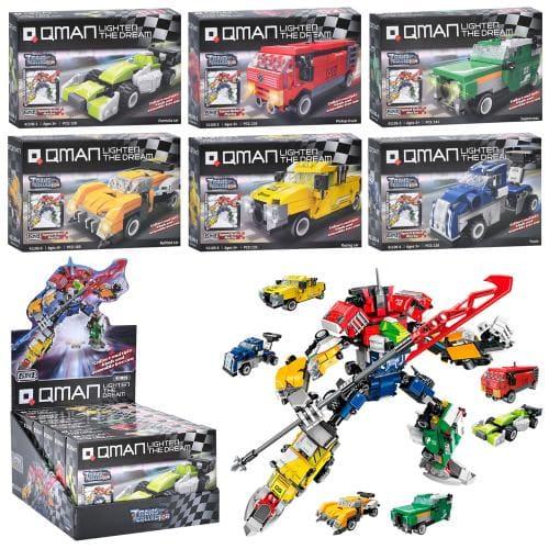 Конструктор Qman, машина, від 126дет, в кор-ці, 6в1 (робот), 6шт (6видів) в дисплеї, 41109 Qman