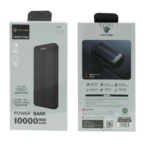 Power bank LENYES PX160 10000mAh (реальна ємність), 99261