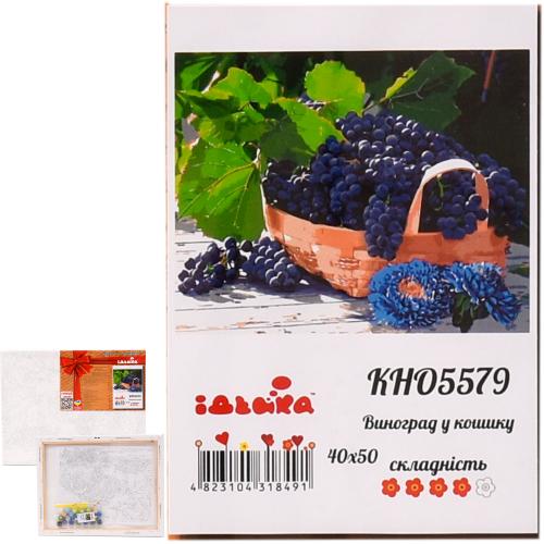 Набор для росписи по номерам "Виноград в корзине", 40х50 см, ID-KHO5579
