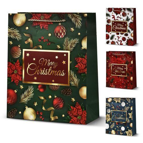 Пакет новорічний паперовий M "Christmas balls" 26*32*10см, R33009-M