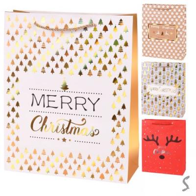 Пакет новорічний паперовий M "Christmas notes" 26*32*10см