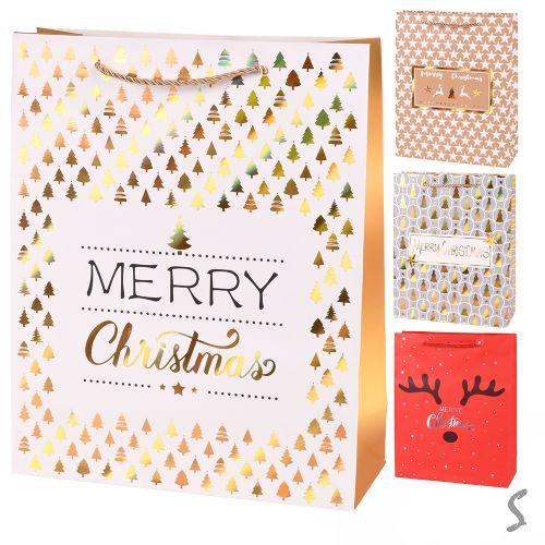 Пакет новорічний паперовий M "Christmas notes" 26*32*10см, R33015-M