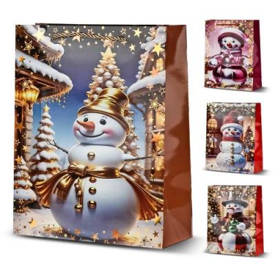 Пакет новорічний паперовий M "Snowman" 26*32*10см