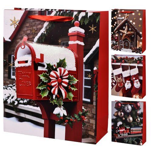 Пакет новорічний паперовий L "Christmas decor 3D" 31*40*12см, R33704-L