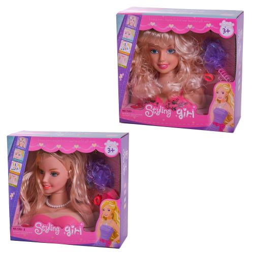 Голова для зачісок, 21 см, 4 види, аксесуари, в кор-ці, 1322-1-2-3-5 Голова для зачісок, 21 см, 4 види, аксесуари, в кор-ці, 1322-1-2-3-5