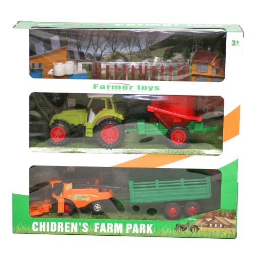 Трактор с прицепом, инерц-й, микс цветов, в кор-ке, 0488-270 Трактор с прицепом, инерц-й, микс цветов, в кор-ке, 0488-270