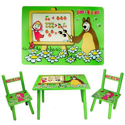 ДЕТСКИЙ СТОЛИК И ДВА СТУЛЬЧИКА МАША И МЕДВЕДЬ, M 0295