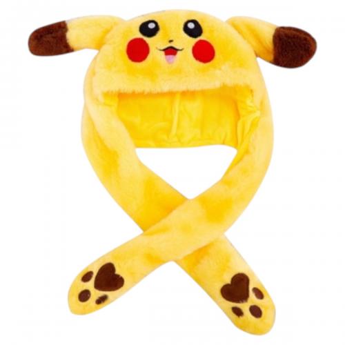 Шапка "ПІКАЧУ", з вушками, мікс кол, в пакете, 7084-3