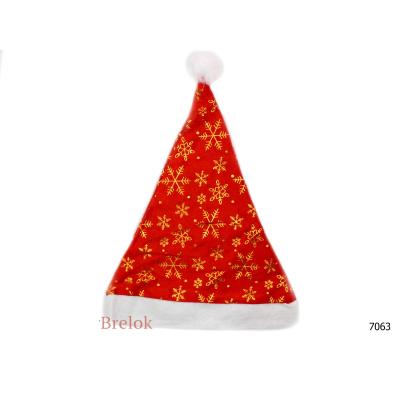 Шапка "Діда Мороза", з сніжинками