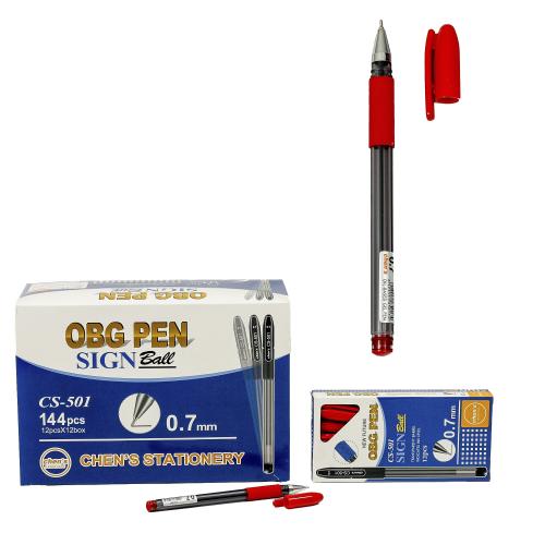 Ручка OBG, масляная, красная (цена за упаковку), AH-CS501-2