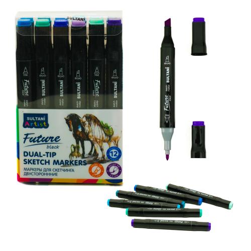 Маркера для скетчингу двусторонние SULTANI, ST-8013-12 Маркера для скетчингу двусторонние SULTANI, ST-8013-12